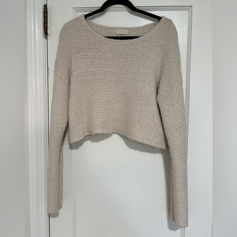 La Hearts Cream Knit Sweater
